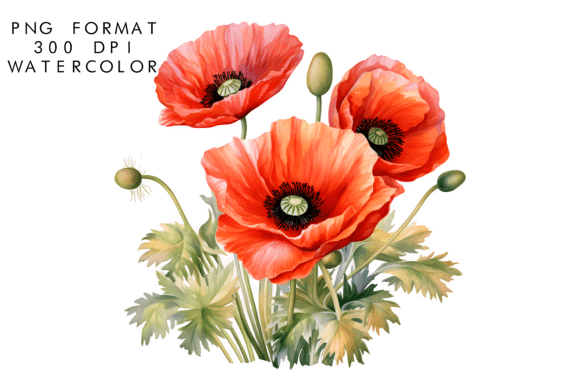 Download Watercolor Poppy Flower Clipart - Clip Collection