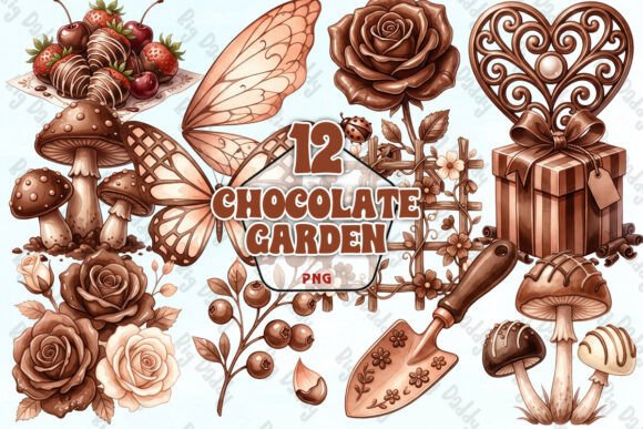Download Chocolate Garden Clipart Elements PNG - Clip Collection