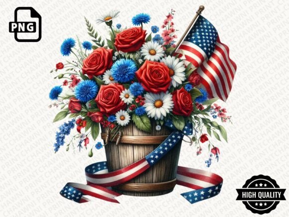 Download Patriotic Flowers American Flag Clipart - Clip Collection