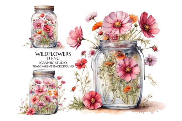 Download Watercolor Flowers in Jar Clipart - Clip Collection
