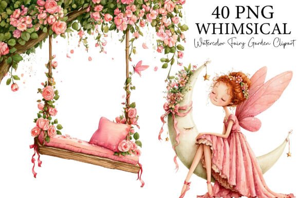 Download Watercolor Fairy Garden Clipart Bundle - Clip Collection