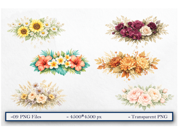 Download Watercolor Whimsical Floral Clipart Set - Clip Collection