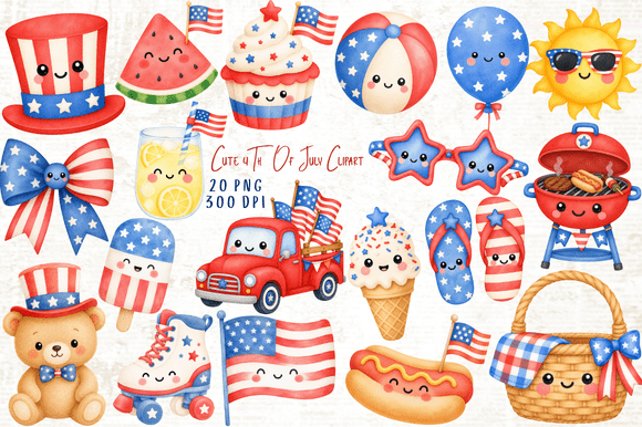 Download Cute 4th of July Clipart Bundle - Clip Collection
