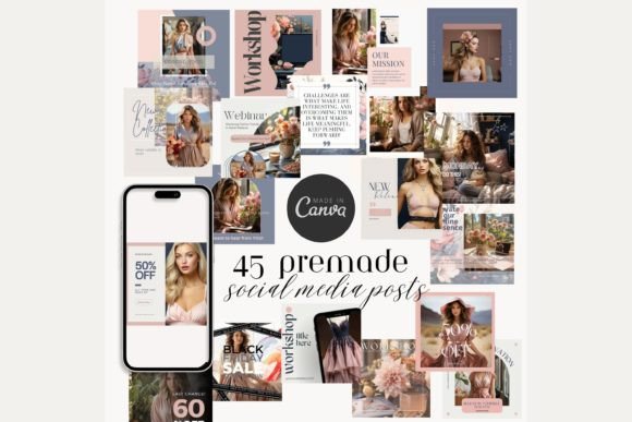 Download Feminine Elegance Social Media Post Kit - Feminine Collection