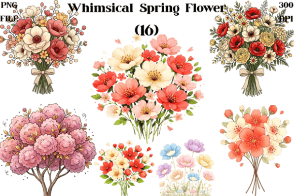 Download Whimsical Spring Flower Clipart Bundle - Clip Collection