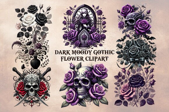 Download Dark Moody Gothic Flower Clipart - Clip Collection