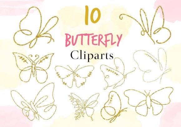 Download Gold Glitter Butterfly Cliparts - Clip Collection