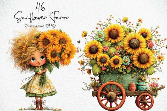 Download Cute Sunflower Farm PNG Clipart - Clip Collection