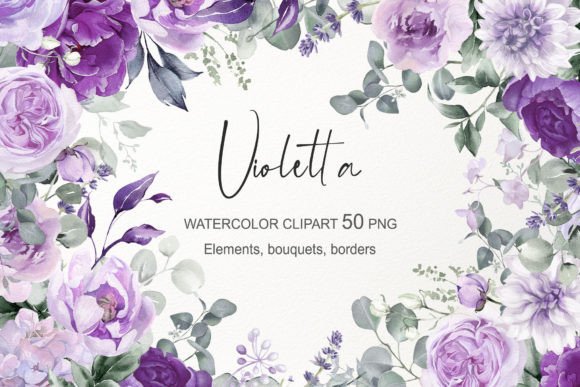 Download Purple Watercolor Flowers Clipart PNG - Clip Collection