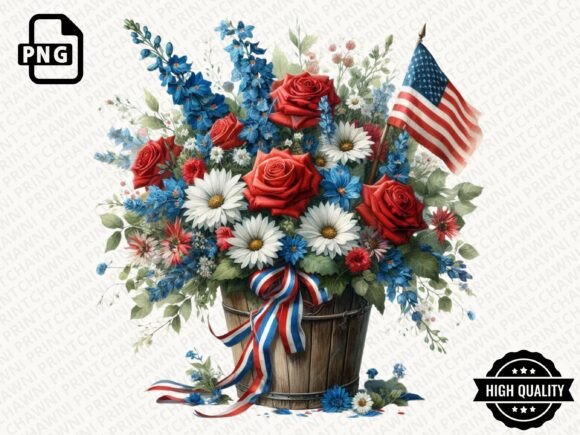 Download Patriotic Flowers American Flag Clipart - Clip Collection