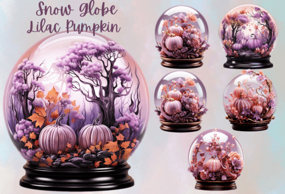 Download Snow Globe Lilac Pumpkin Png Clipart - Clip Collection