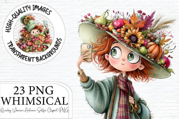 Download Whimsical Autumn Selfie Girl Clipart - Clip Collection