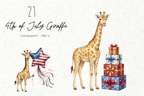 Download Watercolor 4th of July Giraffe Clipart - Clip Collection