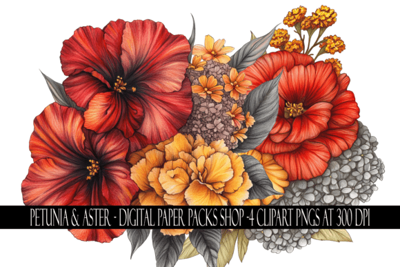 Download Petunia and Aster Flower Clipart - Clip Collection