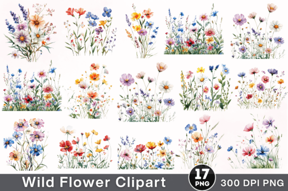 Download Watercolor Wild Flower Clipart Bundle - Clip Collection