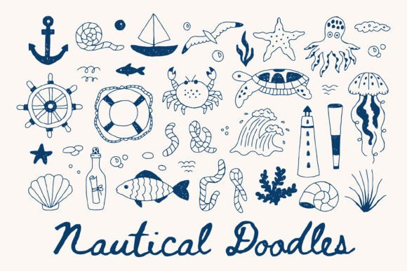 Download Nautical Doodle Elements PNG Clipart - Clip Collection