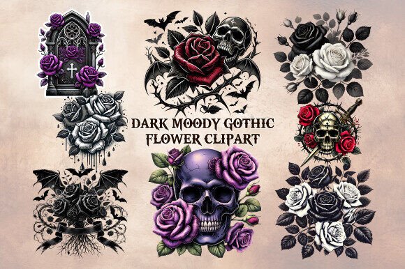 Download Dark Moody Gothic Flower Clipart - Clip Collection