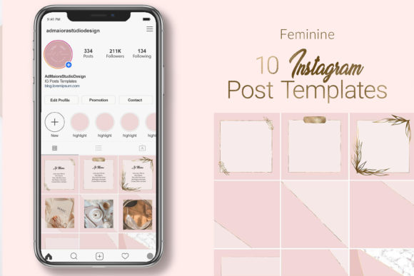 Download Instagram Template, Feminine Style Canva - Feminine Collection
