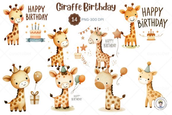 Download Baby Giraffe Birthday Newborn Clipart - Clip Collection