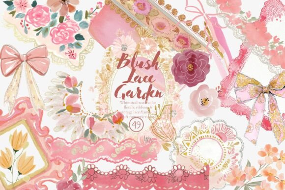 Download Blush Lace Clipart Set - Clip Collection
