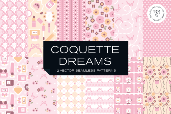 Download Coquette Feminine Floral Vector Patterns - Feminine Collection