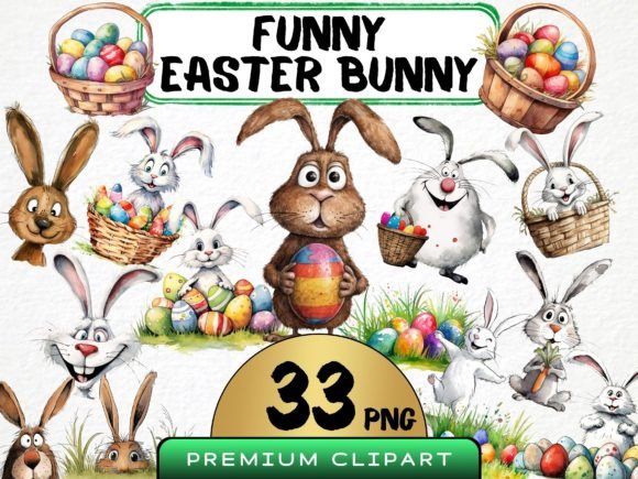 Download Funny Easter Bunny Clipart Bundle - Clip Collection