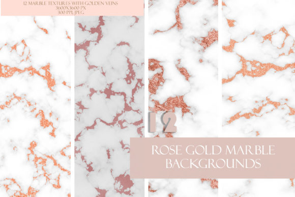 Download Feminine Rose Gold Glitter Marble Set - Feminine Collection