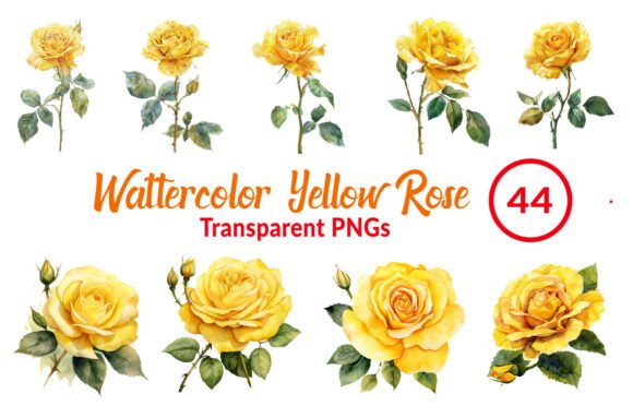 Download Watercolor Yellow Rose Clipart - Clip Collection