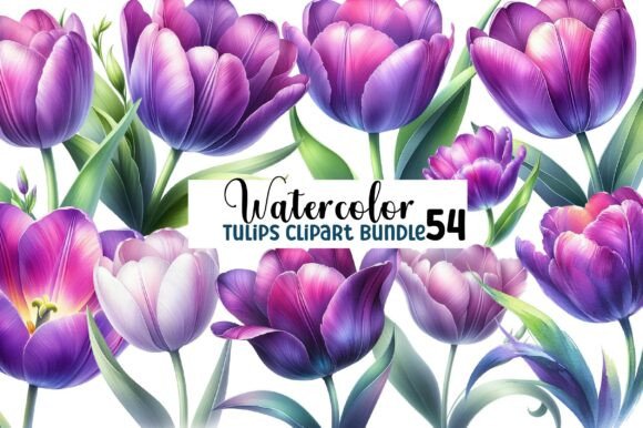Download Watercolor Tulips Clipart Bundle - Clip Collection