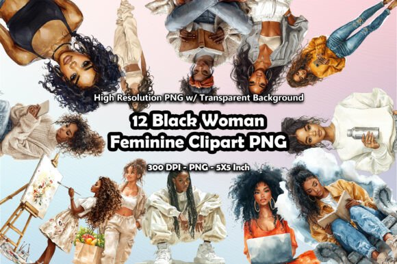 Download 12 Black Woman Feminine Clipart PNG - Clip Collection