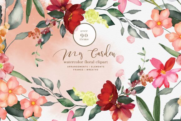 Download Watercolor Garden Flowers Clipart Set - Clip Collection