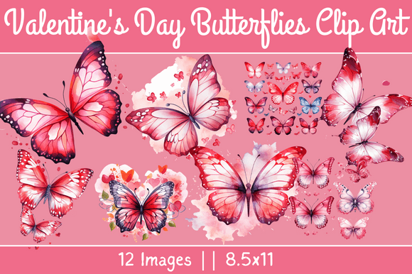 Download Valentine's Day Butterflies Clip Art - Clip Collection