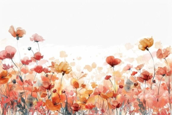Download Watercolor Poppy Field - Poppy field Collection