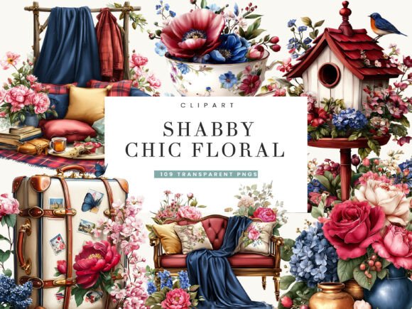 Download Shabby Chic Floral Clipart Bundle - Clip Collection
