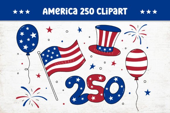 Download USA 250 Clipart PNG SVG July 4 Clip Art - Clip Collection