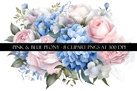 Download Pink and Blue Peony Clipart - Clip Collection