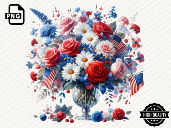 Download Patriotic Flowers American Flag Clipart - Clip Collection