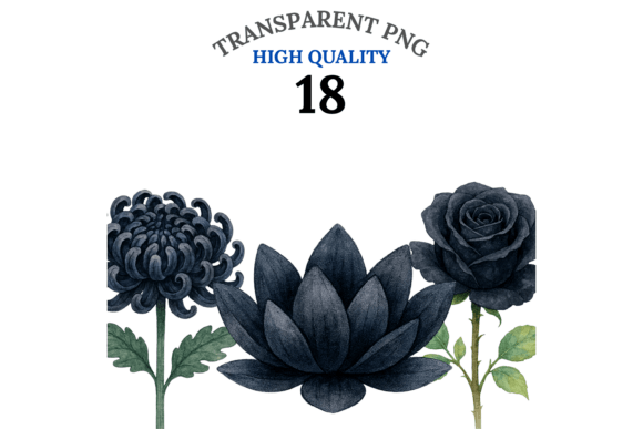 Download Black Flower Clipart Set - Clip Collection