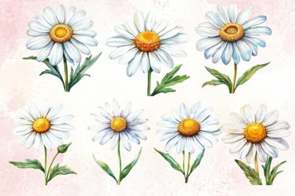 Download Watercolor Daisy Clipart Bundle - Clip Collection