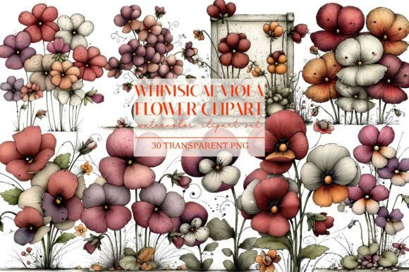 Download Whimsical Viola Flower Clipart - Clip Collection