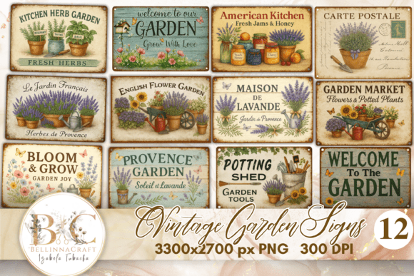 Download Vintage Garden Signs Clipart Bundle - Clip Collection