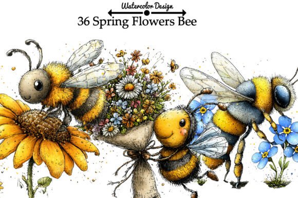 Download Spring Flowers Bee PNG Clipart - Clip Collection