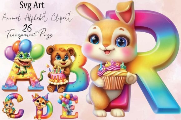 Download Cute Animal Alphabet Clipart PNG Bundle - Clip Collection