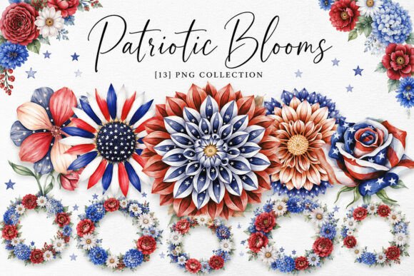 Download Patriotic Blooms Clipart Png Bundle - Clip Collection