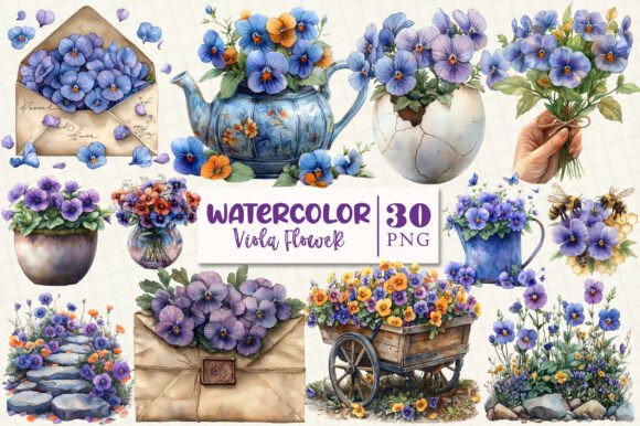 Download Spring Viola Flower Sublimation Clipart - Clip Collection